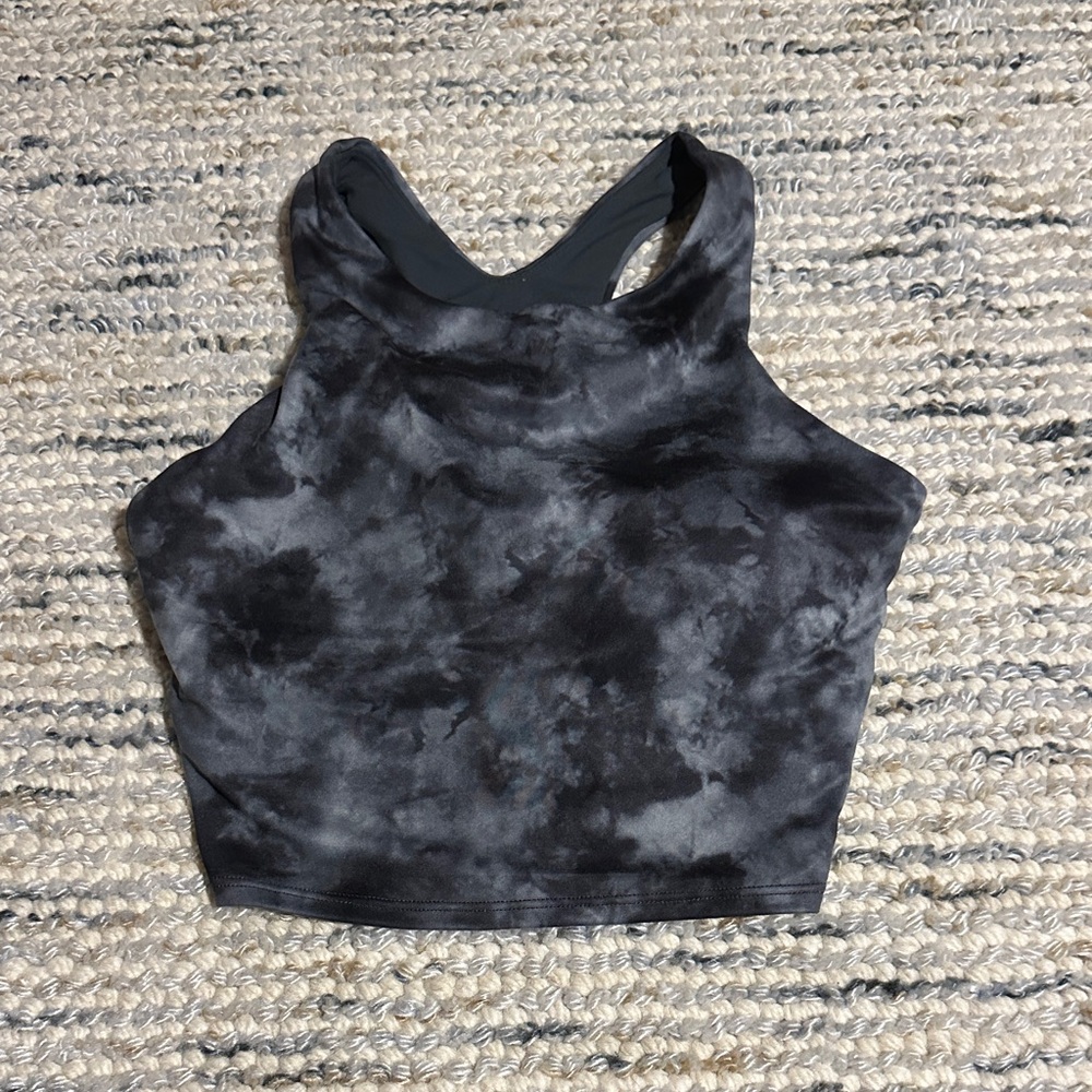 Athleta Black Gray Tie-Dye Women's Top